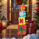 Lighted Gift Boxes Christmas Decoration 2D Set of 4 Pre-Lit Stacked Xmas Gift Boxes by LJGDeals