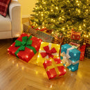 Lighted Gift Boxes Christmas Decoration 2D Set of 4 Pre-Lit Stacked Xmas Gift Boxes by LJGDeals