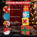 Lighted Gift Boxes Christmas Decoration 2D Set of 4 Pre-Lit Stacked Xmas Gift Boxes by LJGDeals