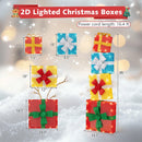 Lighted Gift Boxes Christmas Decoration 2D Set of 4 Pre-Lit Stacked Xmas Gift Boxes