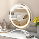 16 x 16 Inch Round LED Vanity Mirror with 3-Color Lighting and Brightness Dimming by LJGDeals