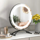 16 x 16 Inch Round LED Vanity Mirror with 3-Color Lighting and Brightness Dimming by LJGDeals