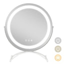 16 x 16 Inch Round LED Vanity Mirror with 3-Color Lighting and Brightness Dimming by LJGDeals