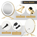 16 x 16 Inch Round LED Vanity Mirror with 3-Color Lighting and Brightness Dimming by LJGDeals