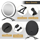 16 x 16 Inch Round LED Vanity Mirror with 3-Color Lighting and Brightness Dimming