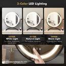 16 x 16 Inch Round LED Vanity Mirror with 3-Color Lighting and Brightness Dimming by LJGDeals