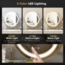 16 x 16 Inch Round LED Vanity Mirror with 3-Color Lighting and Brightness Dimming by LJGDeals
