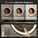 16 x 16 Inch Round LED Vanity Mirror with 3-Color Lighting and Brightness Dimming by LJGDeals