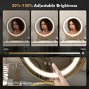 16 x 16 Inch Round LED Vanity Mirror with 3-Color Lighting and Brightness Dimming by LJGDeals