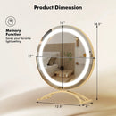 16 x 16 Inch Round LED Vanity Mirror with 3-Color Lighting and Brightness Dimming by LJGDeals