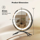 16 x 16 Inch Round LED Vanity Mirror with 3-Color Lighting and Brightness Dimming by LJGDeals