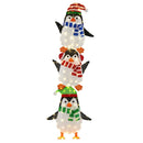 Lighted Penguins Decoration with Warm White Lights and Cute Hats by DirectDeals