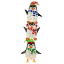 Lighted Penguins Decoration with Warm White Lights and Cute Hats by LJGDeals