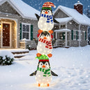 Lighted Penguins Decoration with Warm White Lights and Cute Hats by LJGDeals