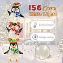 Lighted Penguins Decoration with Warm White Lights and Cute Hats by LJGDeals