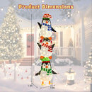 Lighted Penguins Decoration with Warm White Lights and Cute Hats by DirectDeals