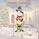 Lighted Penguins Decoration with Warm White Lights and Cute Hats by LJGDeals