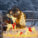 3 Pieces Lighted Reindeer Family Set with 230 LED Lights Stakes by LJGDeals