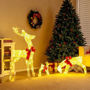 3 Pieces Lighted Reindeer Family Set with 230 LED Lights Stakes by LJGDeals