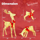 3 Pieces Lighted Reindeer Family Set with 230 LED Lights Stakes by LJGDeals