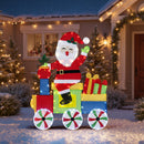 Lighted Santa on Train Christmas Decoration with LED Lights