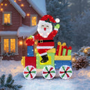 Lighted Santa on Train Christmas Decoration with LED Lights by LJGDeals
