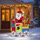 Lighted Santa on Train Christmas Decoration with LED Lights