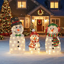Lighted Snowman Family Christmas Decoration 3-Piece Pre-Lit 2D Snowman Set by DirectDeals