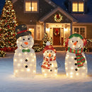 Lighted Snowman Family Christmas Decoration 3-Piece Pre-Lit 2D Snowman Set by LJGDeals