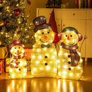Lighted Snowman Family Christmas Decoration 3-Piece Pre-Lit 2D Snowman Set by LJGDeals