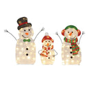 Lighted Snowman Family Christmas Decoration 3-Piece Pre-Lit 2D Snowman Set by DirectDeals