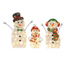 Lighted Snowman Family Christmas Decoration 3-Piece Pre-Lit 2D Snowman Set by LJGDeals