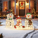 Lighted Snowman Family Christmas Decoration 3-Piece Pre-Lit 2D Snowman Set by LJGDeals