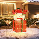 Lighted Snowman in Gift Box Christmas Decoration by LJGDeals