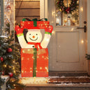 Lighted Snowman in Gift Box Christmas Decoration by LJGDeals