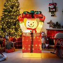 Lighted Snowman in Gift Box Christmas Decoration by LJGDeals