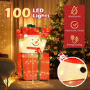 Lighted Snowman in Gift Box Christmas Decoration by DirectDeals