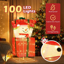 Lighted Snowman in Gift Box Christmas Decoration by LJGDeals