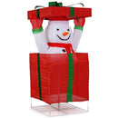 Lighted Snowman in Gift Box Christmas Decoration by LJGDeals