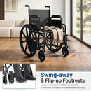 Folding Wheelchair for Adults with Swing-Away Footrest by LJGDeals