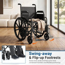 Folding Wheelchair for Adults with Swing-Away Footrest by DirectDeals