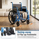 Folding Wheelchair for Adults with Swing-Away Footrest by LJGDeals