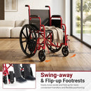 Folding Wheelchair for Adults with Swing-Away Footrest by LJGDeals