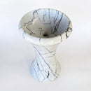 White Marble Pedestal Bath Basin Sink For Home Modern Bathroom