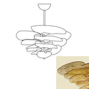 Leaf-Shaped Amber Textured Glass Chandelier