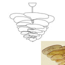 Leaf-Shaped Amber Textured Glass Chandelier