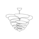 Leaf-Shaped Pink Textured Glass Chandelier
