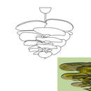 Leaf Shaped Green Textured Glass Chandelier