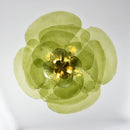 Leaf Shaped Green Textured Glass Chandelier