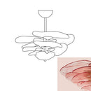 Leaf-Shaped Pink Textured Glass Chandelier